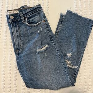 A&F Ankle Straight Ultra High Rise